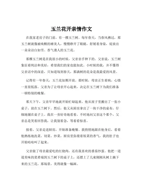 玉兰花开亲情作文
