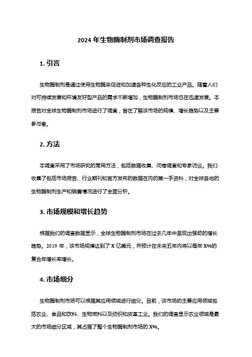 2024年生物酶制剂市场调查报告