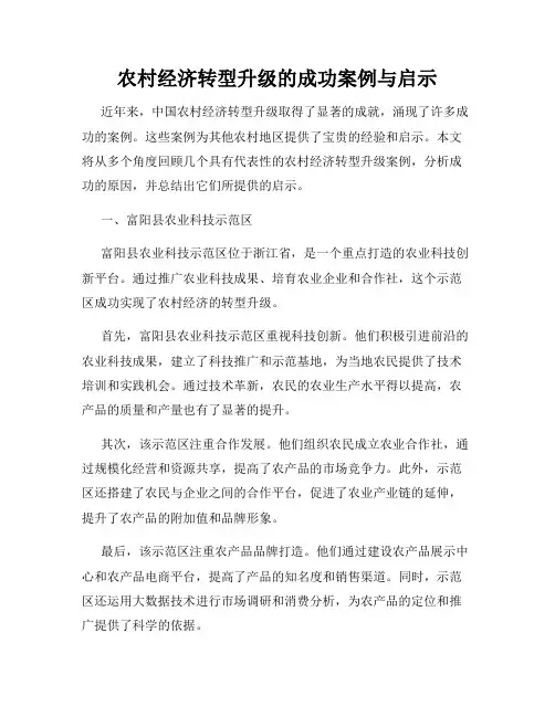 农村经济转型升级的成功案例与启示
