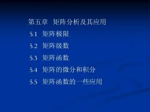 矩阵分析及其应用