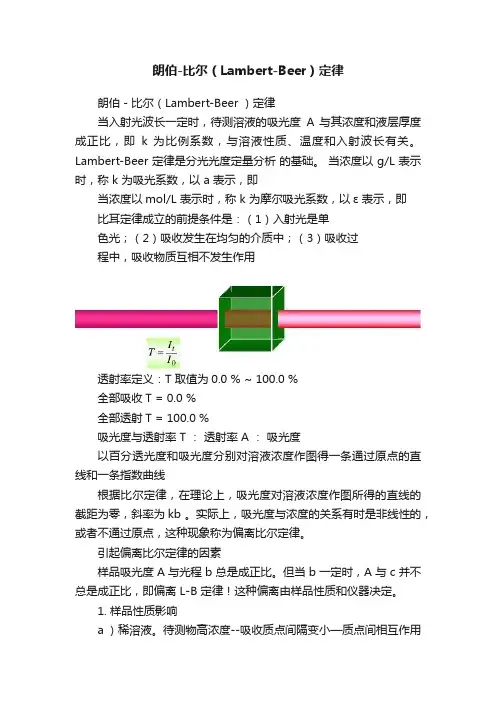朗伯-比尔（Lambert-Beer）定律