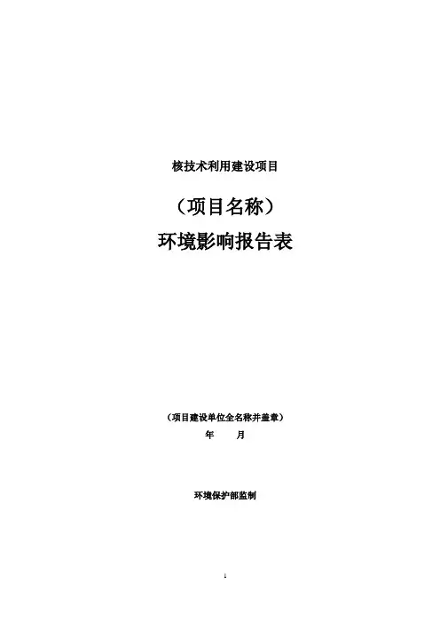 核技术利用建设项目