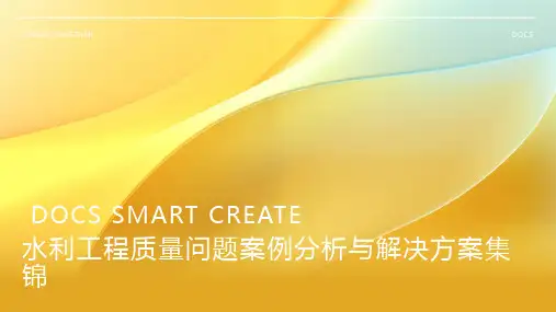 水利工程质量问题案例分析与解决方案集锦