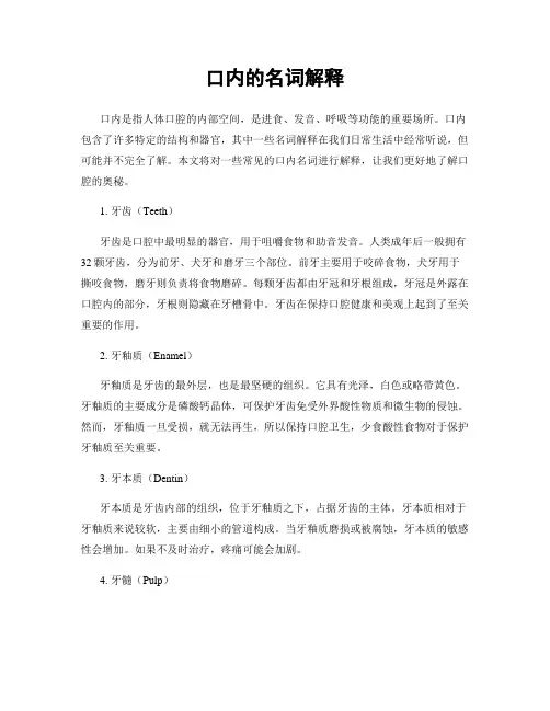 口内的名词解释