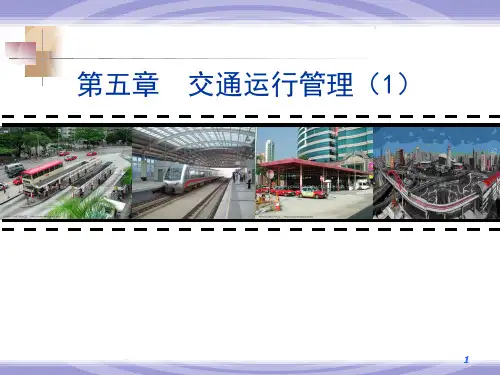 《交通管理与控制》第5章 交通运行管理(1)