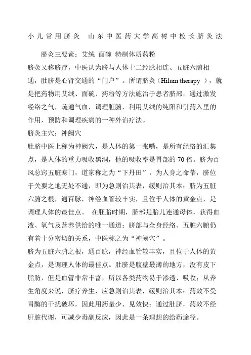 小儿常用脐灸山东中医药大学高树中校长脐灸法