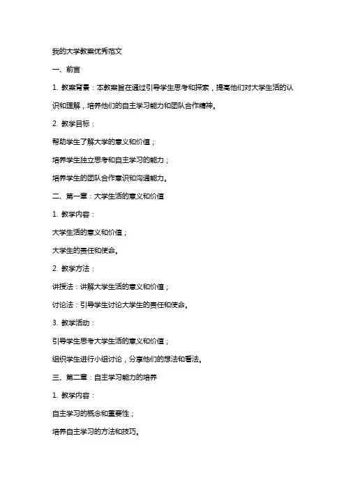 我的大学教案范文