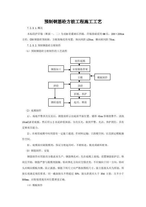 预制钢筋砼方桩施工方案