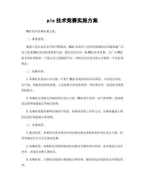 plc技术竞赛实施方案