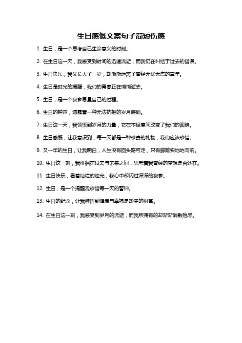 生日感慨文案句子简短伤感