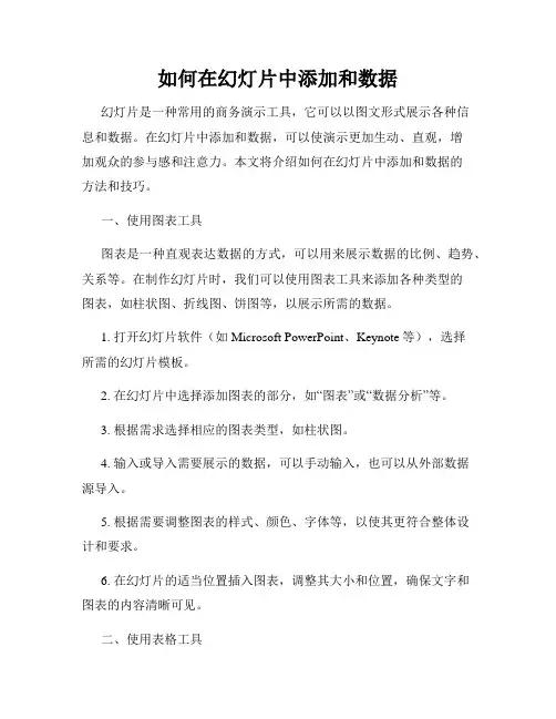 如何在幻灯片中添加和数据