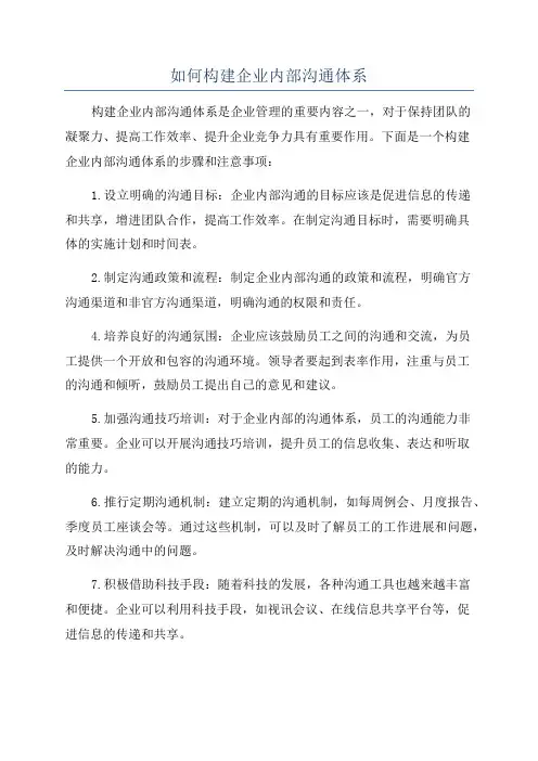 如何构建企业内部沟通体系