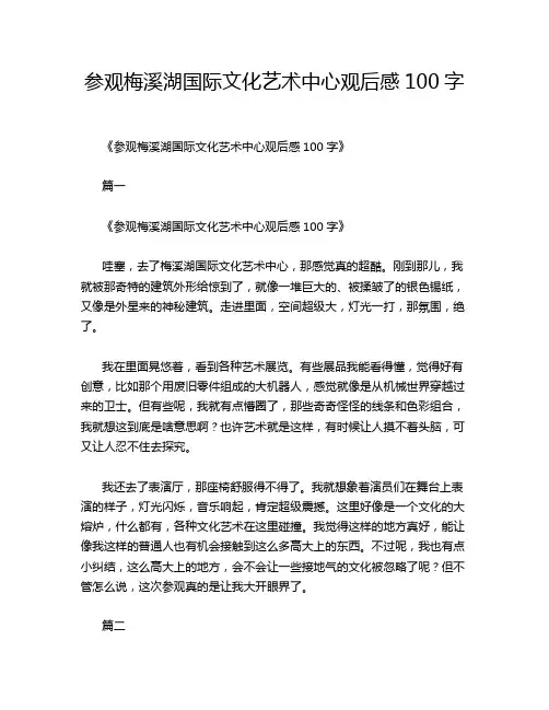 参观梅溪湖国际文化艺术中心观后感100字