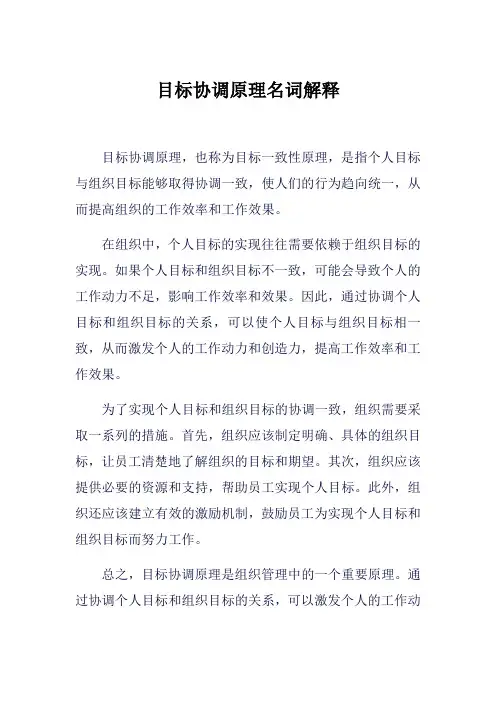 目标协调原理名词解释