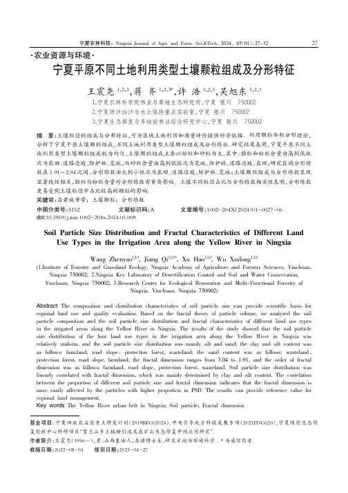 宁夏平原不同土地利用类型土壤颗粒组成及分形特征