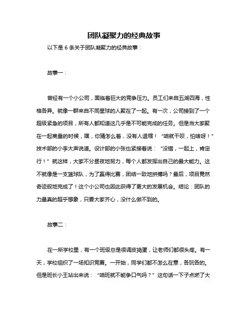 团队凝聚力的经典故事