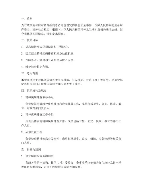 精神疾病排查应急处置预案