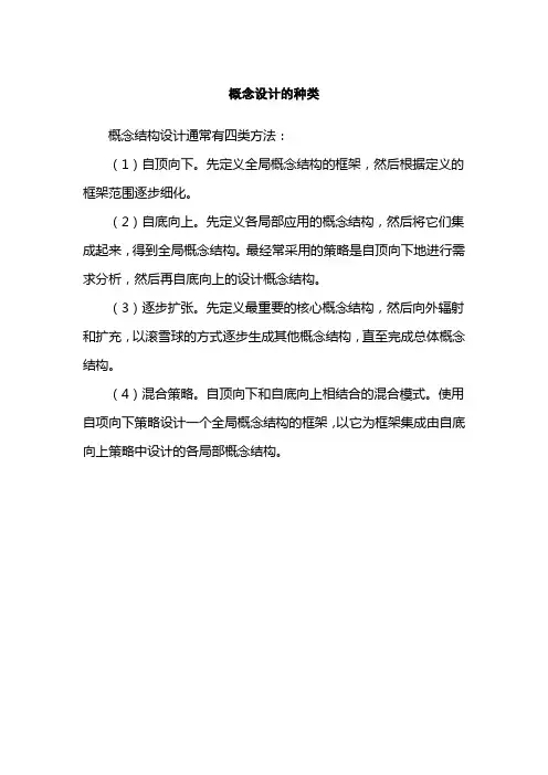 概念设计的种类