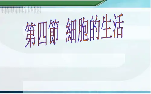 人教版七年级生物课件-细胞的生活ppt