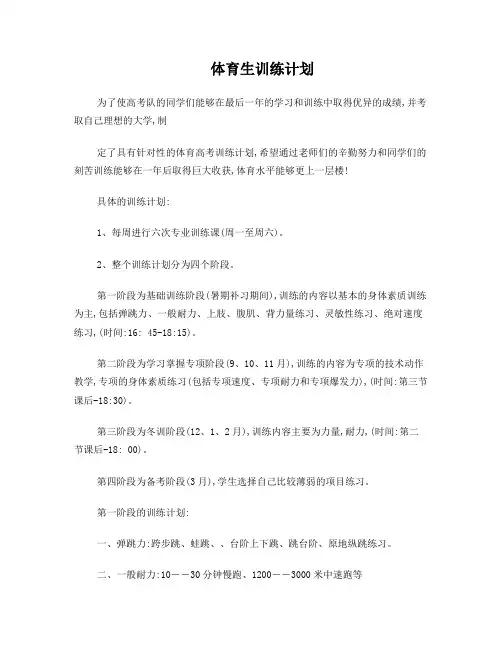 高三体育训练计划