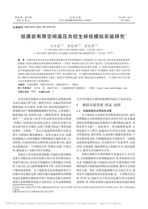 烃源岩有限空间温压共控生排烃模拟实验研究_马中良