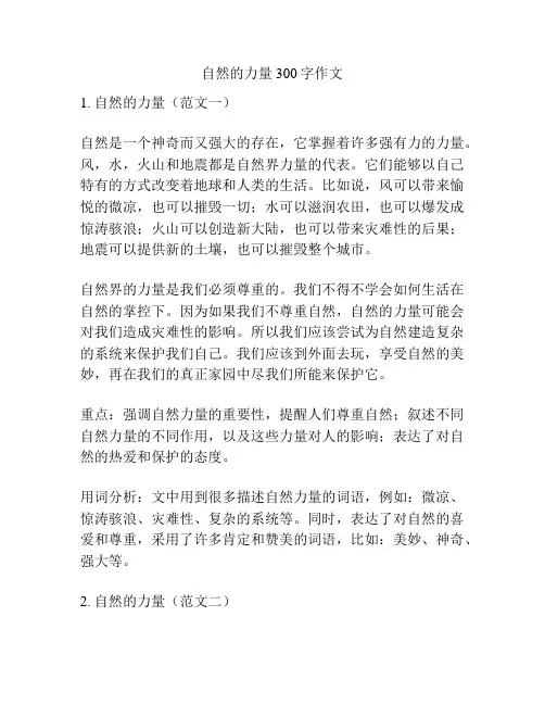 自然的力量300字作文