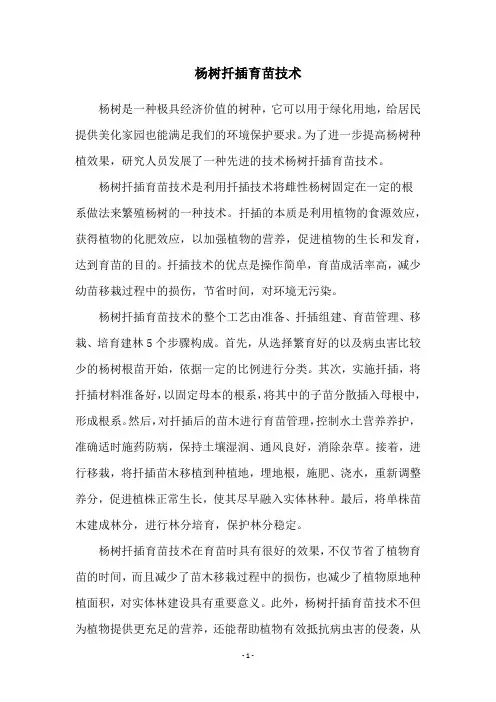 杨树扦插育苗技术