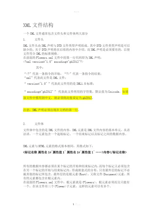 xml文件格式