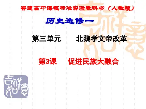人教版高中历史选修一促进民族大融合课件3