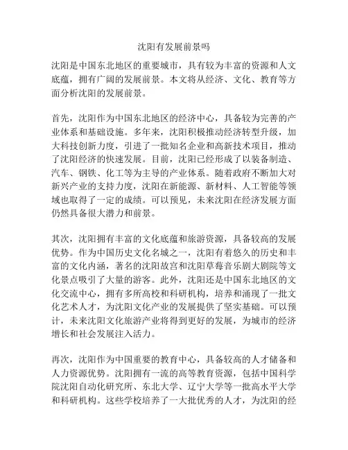 沈阳有发展前景吗
