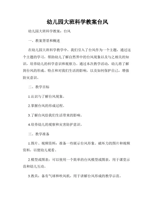幼儿园大班科学教案台风