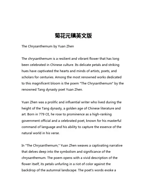 菊花元稹英文版
