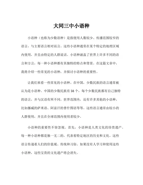 大同三中小语种