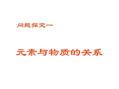 化学课件元素与物质的分类优秀ppt1鲁科版