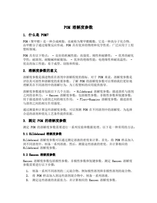 pom 溶解度参数