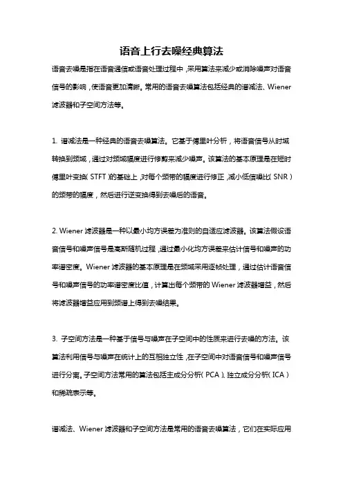 语音上行去噪经典算法