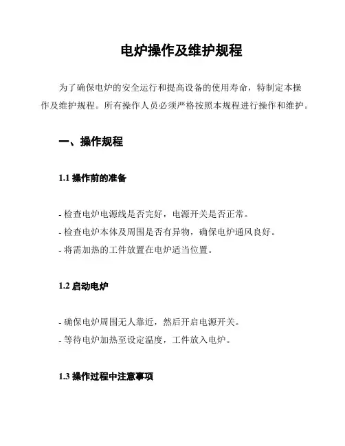 电炉操作及维护规程