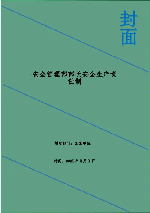 安全管理部部长安全生产责任制