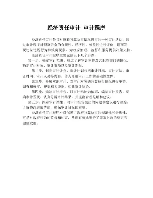 经济责任审计 审计程序