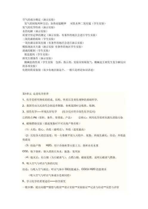 空气的成分测定