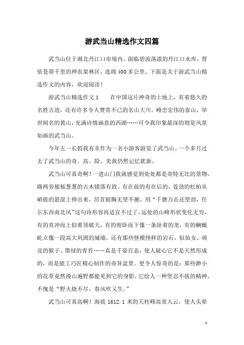 游武当山精选作文四篇