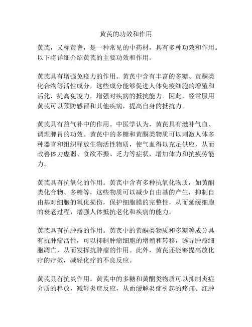 黄芪的功效和作用