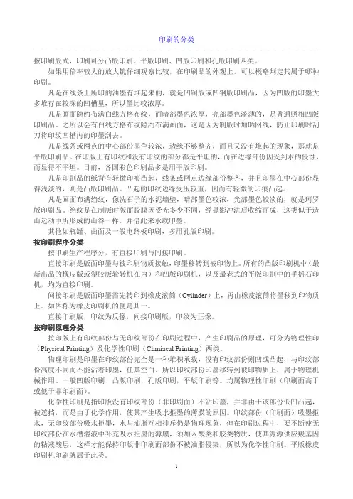 印刷的分类