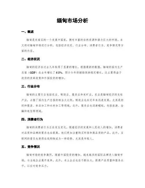 缅甸市场分析