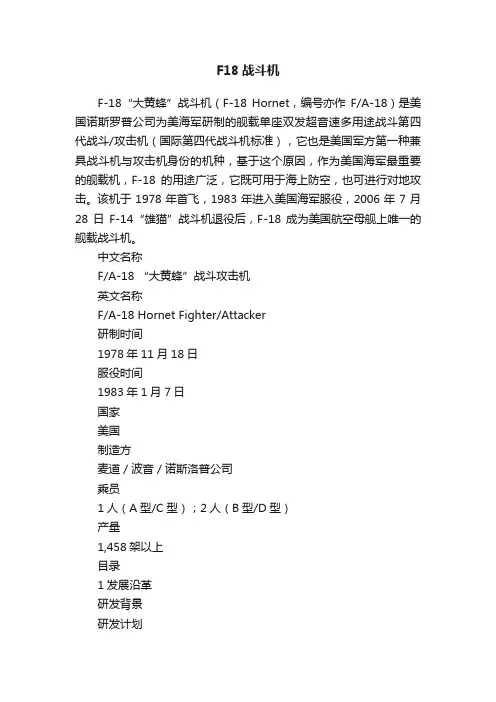 F18战斗机