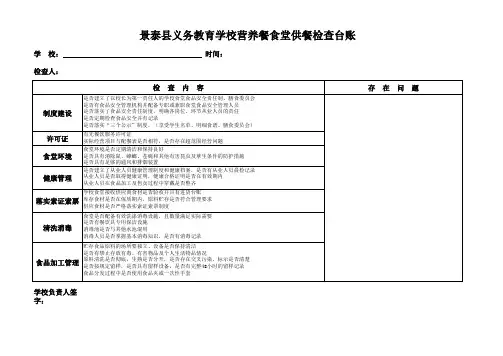 学校食堂检查台账