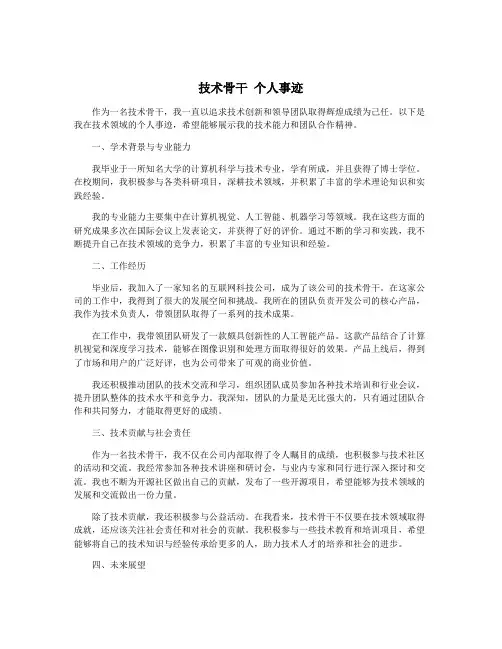 技术骨干 个人事迹