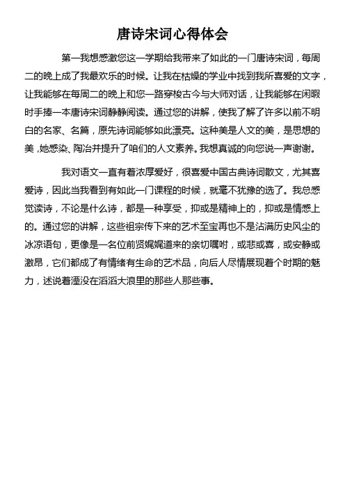 唐诗宋词心得体会(2)