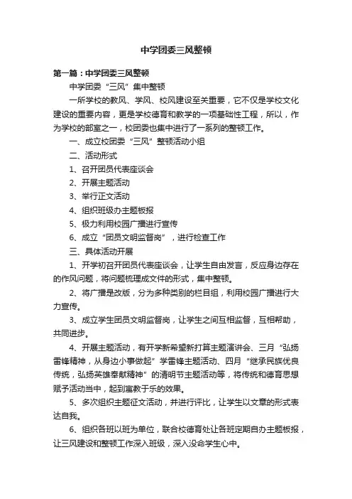 中学团委三风整顿