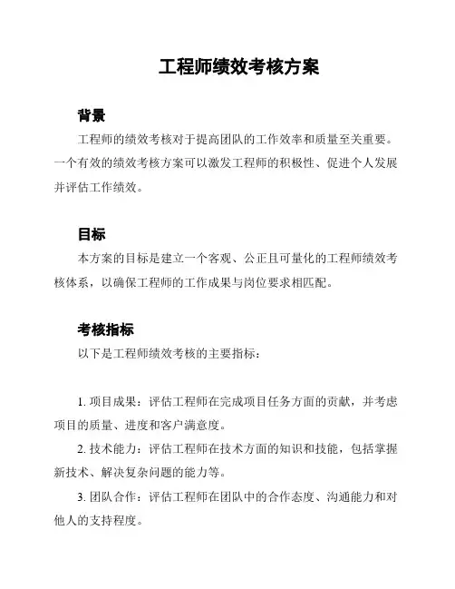 工程师绩效考核方案